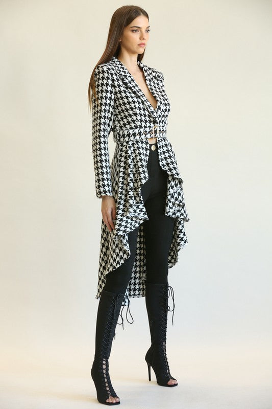 GABARDINA IRREGULAR LOLA BLANCO/NEGRO