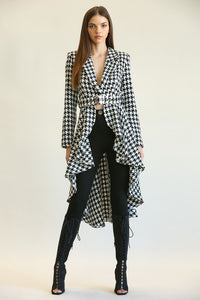 GABARDINA IRREGULAR LOLA BLANCO/NEGRO