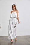 JUMPSUIT PALAZZO PIHU BLANCO  VOLANTE
