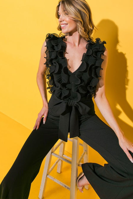 JUMPSUIT PALAZZO VELVET BERRY