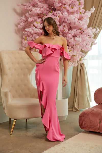 MAXI VESTIDO LAIDA ONDULADO ROSA