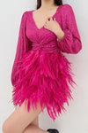 VESTIDO GATSBY PINK LENTEJUELAS PLUMAS