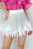 FALDA PLUMAS BLANCA