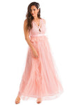 MAXI VESTIDO PIA TULLE PALO DE ROSA