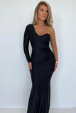 MAXI VESTIDO NELL UNA MANGA NEGRO