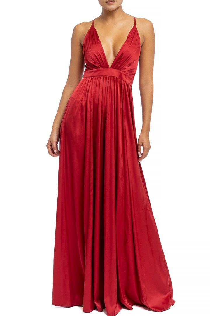 MAXI VESTIDO SATIN VINO