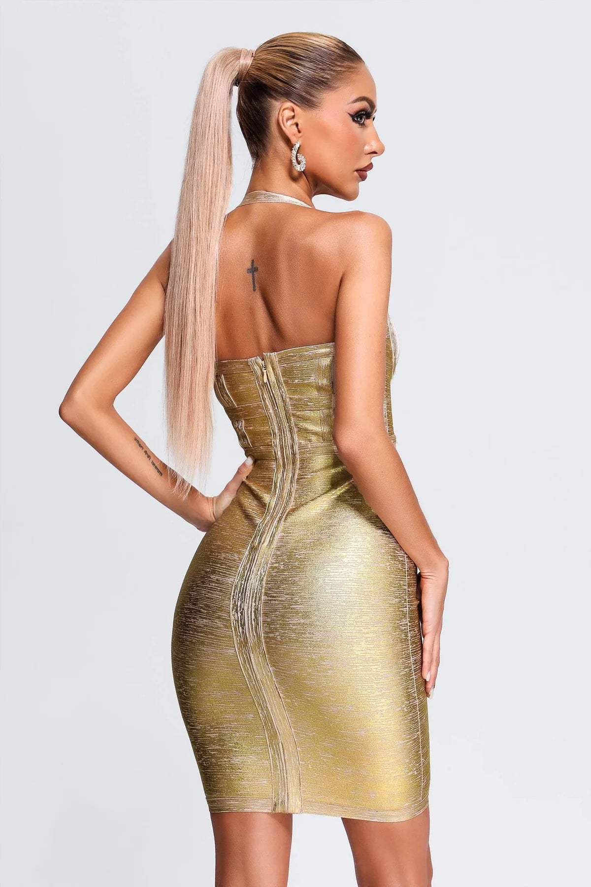 VESTIDO BANDAGE GOLDEN FOIL