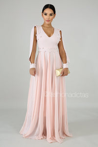MAXI VESTIDO GALILEA PALO DE ROSA.