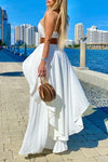 SET JUMPSUIT LEYLANI PLISADO HALTER BLANCO