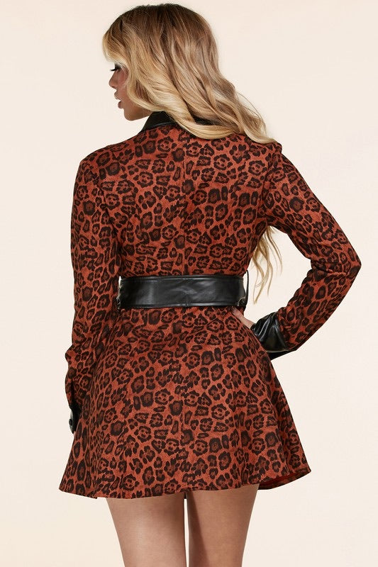 VESTIDO FAUX CAMISERO LEOPARDO