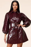 VESTIDO XENIA LEATHER VINO