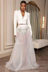 MAXI SET VESTIDO AROHA BLANCO VRISTALES