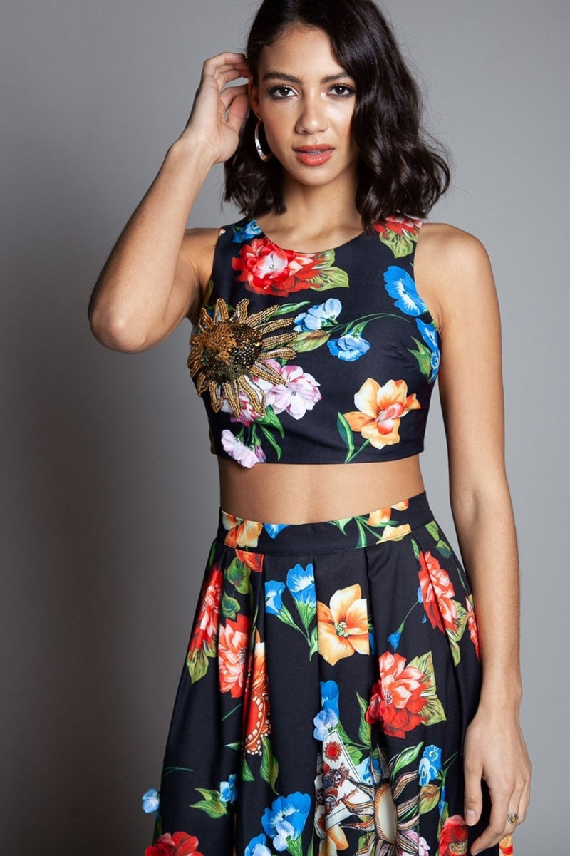 MAXI SET MARIEL NEGRO FLORAL