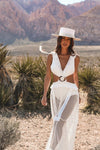 MAXI VESTIDO BAKALAR BIKINI BLANCO MESH SIN MANGA