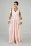 MAXI VESTIDO GALILEA PALO DE ROSA.