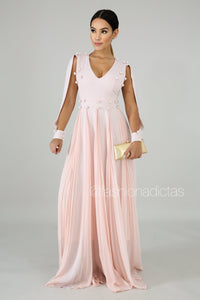 MAXI VESTIDO GALILEA PALO DE ROSA.