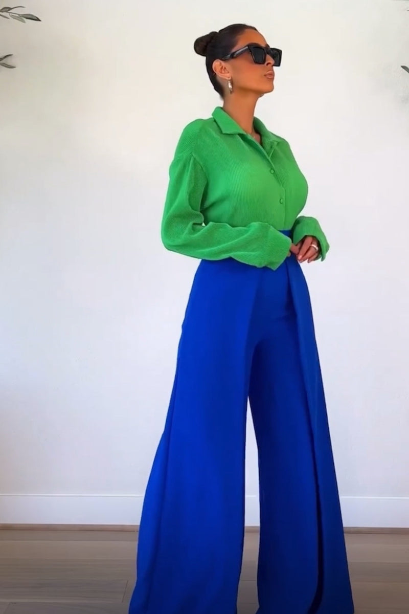 PANTALON-PALAZZO QUEEN AZUL