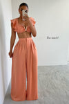 SET IRAIS SATIN PEACH TOP/PALAZZO