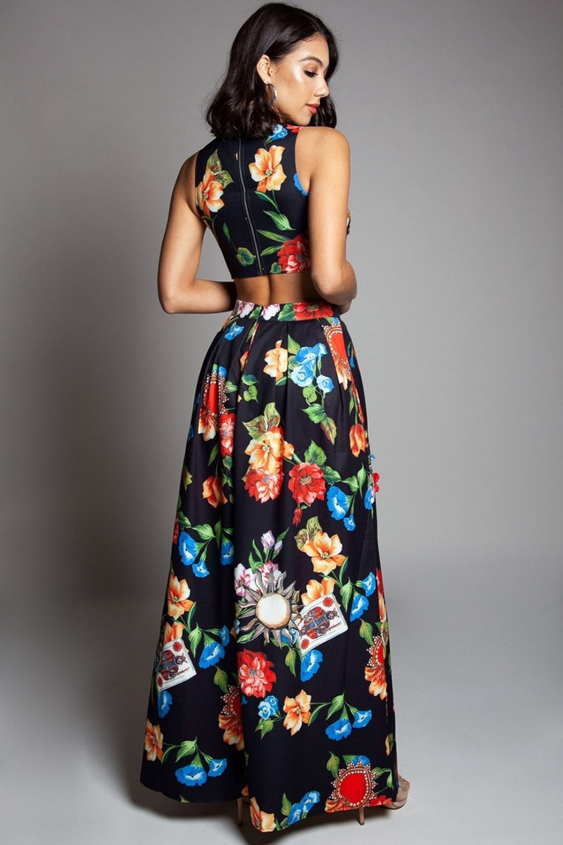 MAXI SET MARIEL NEGRO FLORAL