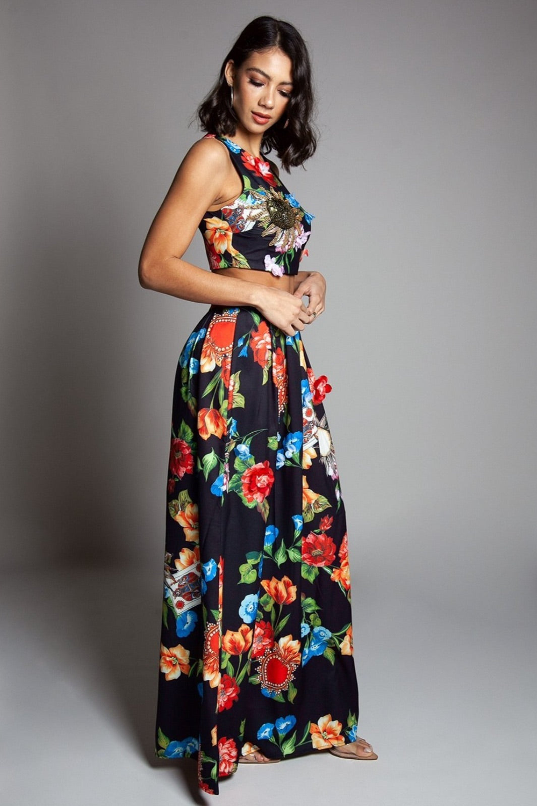 MAXI SET MARIEL NEGRO FLORAL