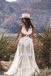 MAXI VESTIDO BAKALAR BIKINI BLANCO MESH SIN MANGA