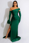 MAXI VESTIDO DYARA VERDE GUANTES