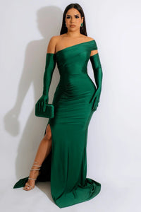 MAXI VESTIDO DYARA VERDE GUANTES