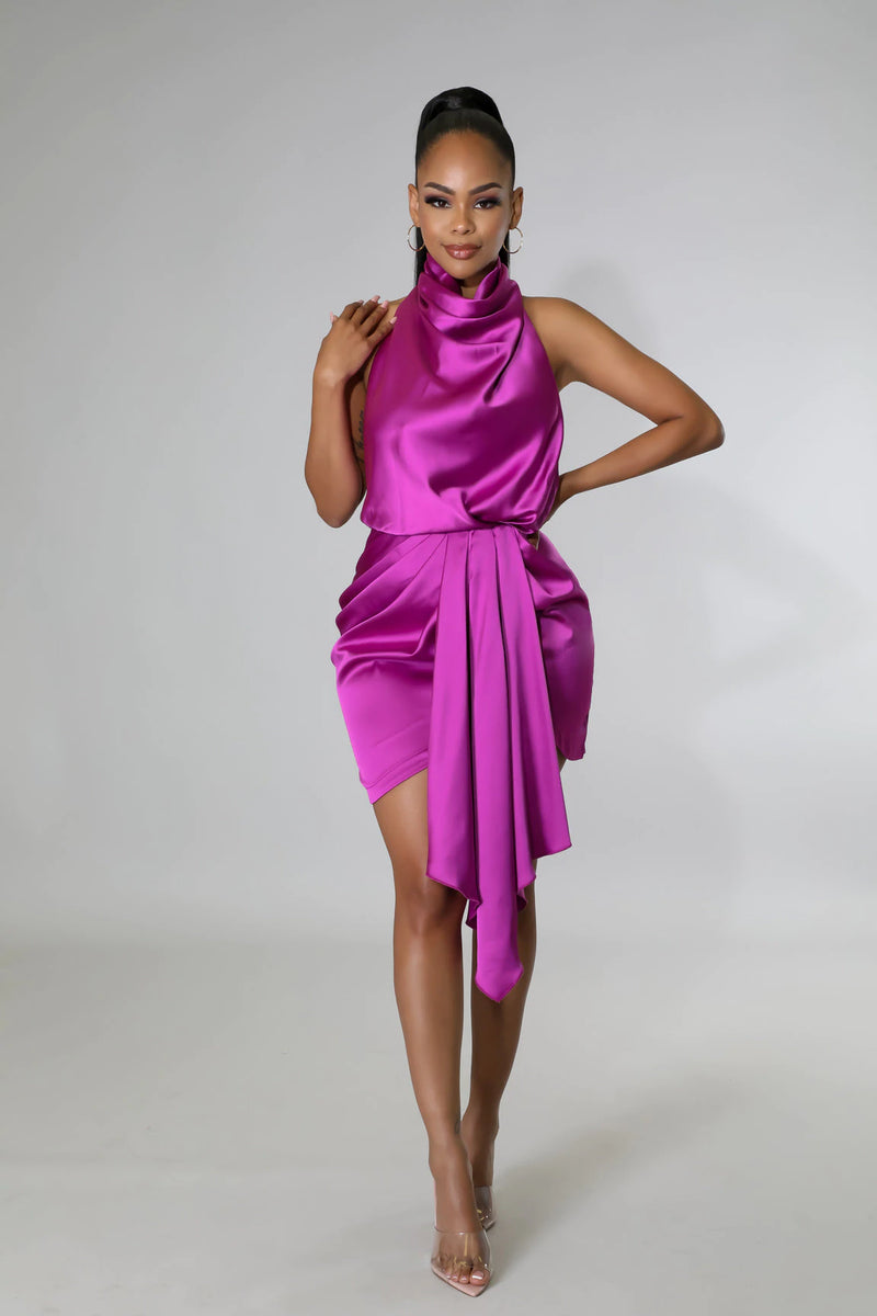 VESTIDO MAGENTA SATIN