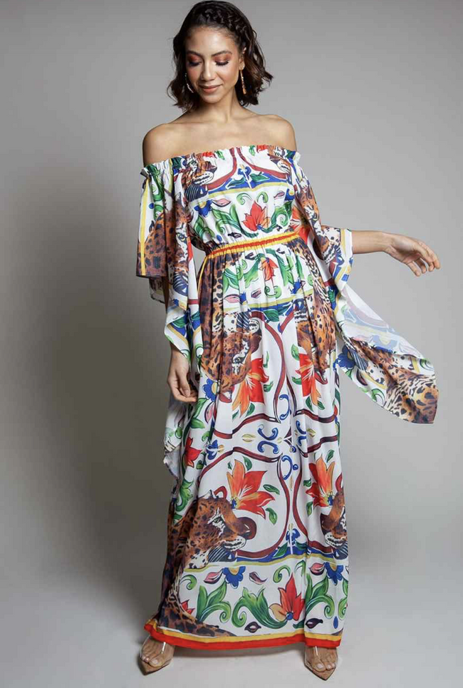 MAXI VESTIDO LEOPARD FLOWER