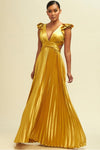 MAXI VESTIDO STELLA ORO PLISADO