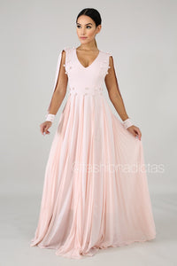 MAXI VESTIDO GALILEA PALO DE ROSA.