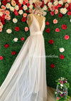 MAXI VESTIDO TULLE NACAR DORADO