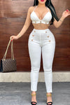 SET AGNES BLANCO CADENAS TOP/PANTALON