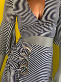 SET NAUTICA RAYADO TOP/FALDA