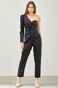 JUMPSUIT PALAZZO ILKA UNA MANGA NEGRO