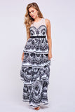 MAXI VESTIDO WAVES BLANCO/NEGRO.