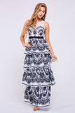 MAXI VESTIDO WAVES BLANCO/NEGRO.