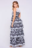 MAXI VESTIDO WAVES BLANCO/NEGRO.