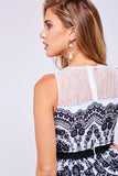 MAXI VESTIDO WAVES BLANCO/NEGRO.