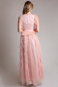 MAXI VESTIDO PIA TULLE PALO DE ROSA