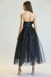 VESTIDO THALIA TULLE NEGRO STRAPLESS